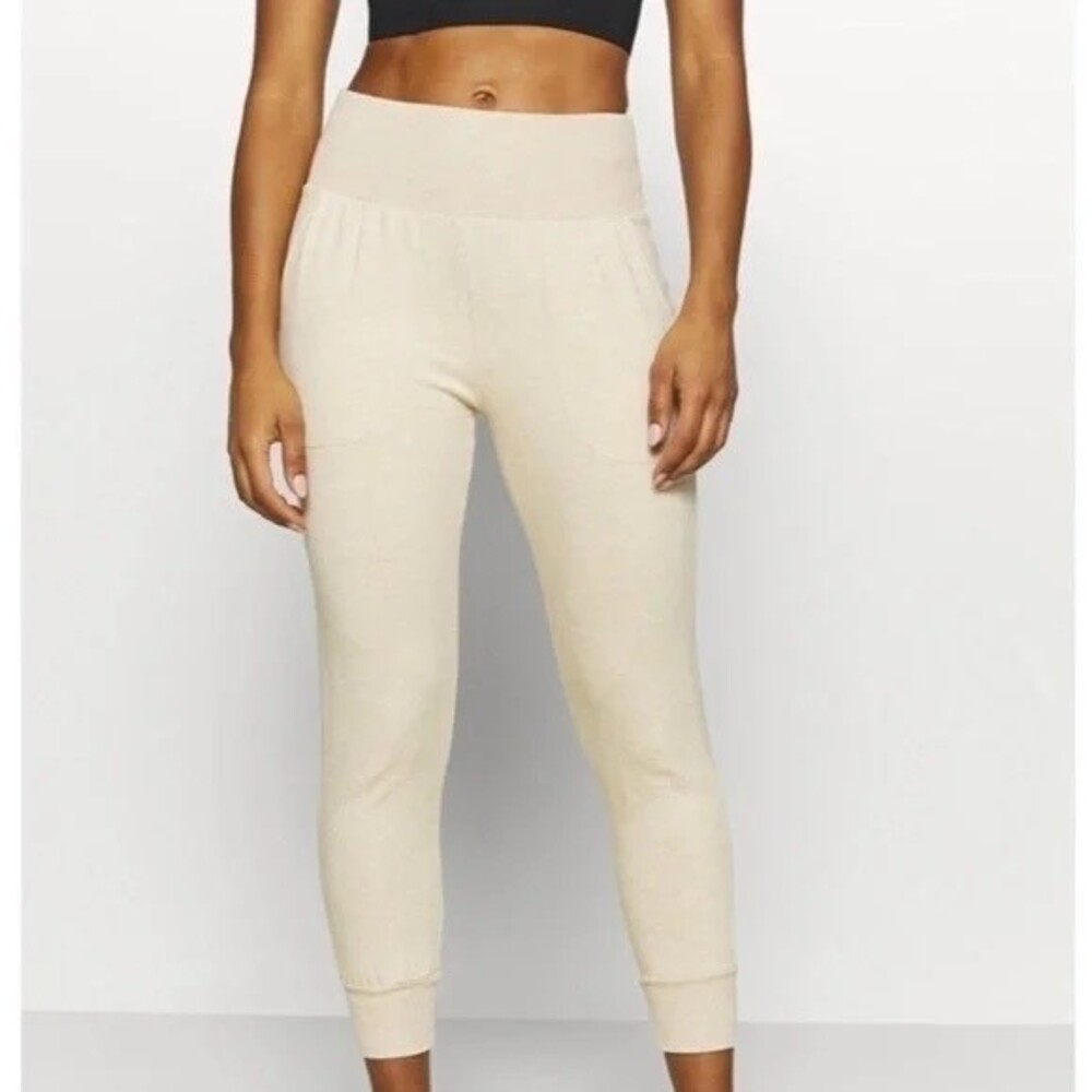 Nike Yoga Flow Hyper Midrise Joggers in Cream Gold color7/8 length .Size M